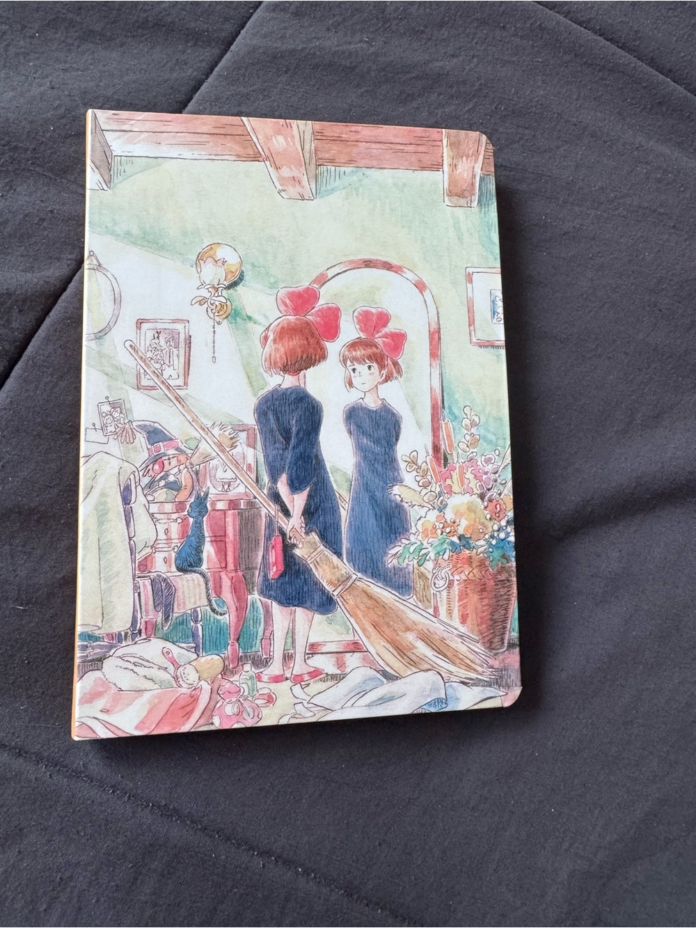 Illustrated Kiki's Delivery Service Style Notebook - Navy & Red Cover